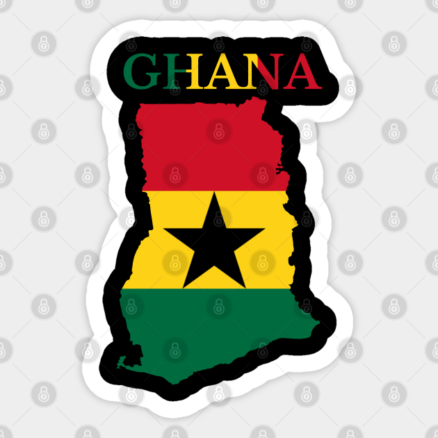 Ghana Map Flag Ghana Sticker TeePublic